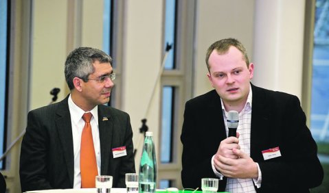 Manfred Stoffel-Kehry (li.), dm-Geschäftsführer und Verantwortlicher für die Initiative Zukunftsmusiker und Stefan Liebing, Präsidiumsmitglied und Geschäftsführer der BDMV. Foto: Arthen Kommunikation