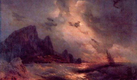 Iwan Konstantinowitsch Aiwasowskij: Die See. 1864, Leinwand, 119 × 168 cm. Feodosia, Ajvazovskij-Galerie