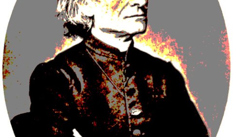 Gefälschte Wahrheit. Nach einem Foto von Joseph Albert: Franz Liszt.