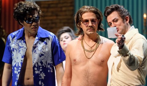 Yang Xu (Elviro), Max Emanuel Cencic (Arsamene), Franco Fagioli (Serse). Foto: Falk von Traubenberg - Badisches Staatstheater Karlsruhe