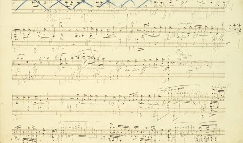 Franz Liszt, Quartetto du troisième Acte de Rigoletto de Verdi - transcrit pour le Piano (Rigoletto-Paraphrase), Autograph, 1859, Seite 2 von 8, Klassik Stiftung Weimar, Goethe- und Schiller-Archiv