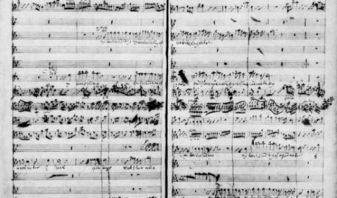 Georg Friedrich Händel, Ps. 45 »My heart is inditing« aus dem Coronatio Anthem für Georg II., Autograph. London BM, Ms. R. M. 20. h. 5., fol 36v-37r.