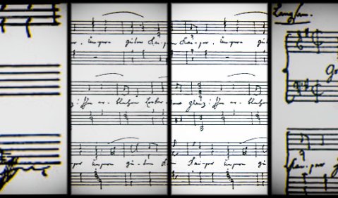 Haydns Manuskript. Montage: Hufner