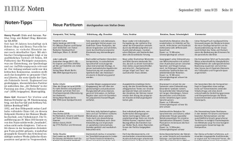 Neue Noten 2023/09 – Kompositionen für Stimme und Instrumente