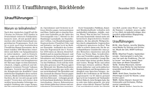 Uraufführungen 2023/2024