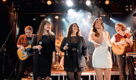 Studierende der Hochschule bei der Pop-Stage im Februar 2025. Foto: Oliver Pracht