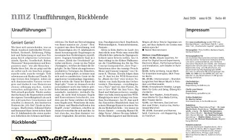 Die letzte Seite der nmz 2026/06. 