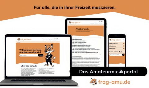 Eine Darstellung der Website frag-amu.de auf Laptop, Tablet und Smartphone.