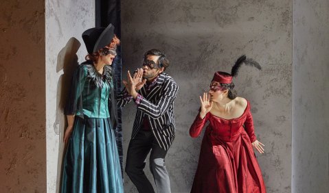 Don Giovanni. Oper von Wolfgang Amadeus Mozart. Premiere am 4. Februar 2024 am Mainfranken-Theater Würzburg. Foto: Nik Schölzel.