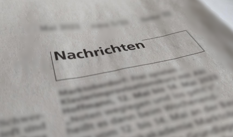 Überschrift "Nachrichten" einer entsprechenden Mitteilungsspalte einer nmz-Ausgabe