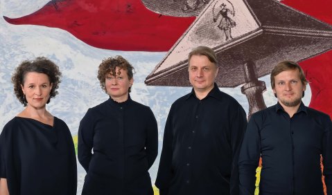 Das Asasello-Quartett: Geigerin Barbara Streil, Bratschistin Justyna Śliwa, Cellist Teemu Myöhänen und Geiger Rostislav Kozhevnikov. Foto: Wolfgang Burat