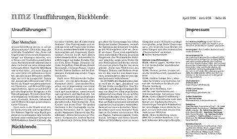 Die letzte Seite der nmz 2026/04.