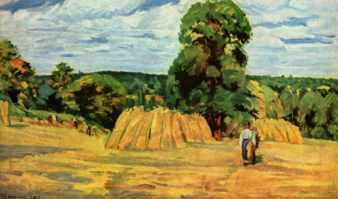 Pissarro, Camille: Ernte (1876). 65 × 92 cm. Öl auf Leinwand. Paris, Musée d'Orsay.