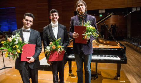 v.l.: Grigoris Ioannou, Ruben Micieli und Anton Yashkin. Foto: Maik Schuck, HfM Weimar
