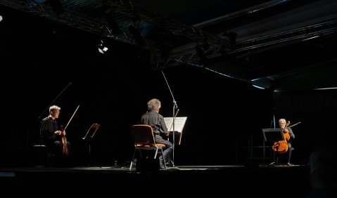 Musik auf Abstand. Das Arditti-Quartett in Darmstadt 2018. Foto: Hufner