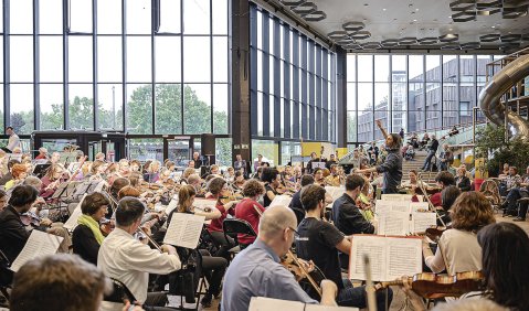 Orchesterprobe mit Vladimir Jurowski beim Berliner Orchestertreff in Kooperation mit dem LMR Berlin. Foto: P. Adamik