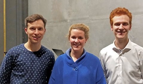 Friedrich Praetorius, Annalena Hösel und Nicolò Foron. Foto: Roland H. Dippel