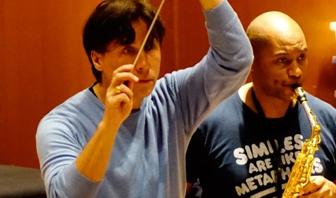 Kristjan Järvi und Branford Marsalis. Foto: Stefan Pieper