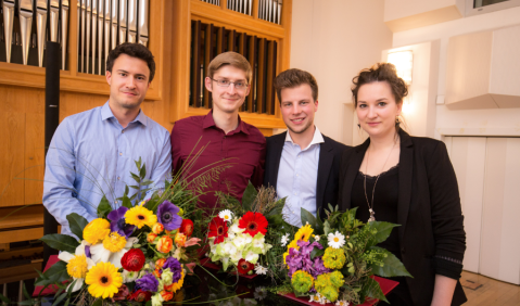 V.l.n.r.: Florian Wagner, Jan Hausdorf, Florian Lipphardt und Laura Bollack. Foto: Matthias Eimer