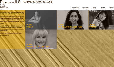 Website des Impuls-Festivals 2019.
