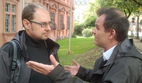 François-Xavier Roth (re.) und Harald Paul, SWR Sinfonieorchester Baden-Baden/Freiburg. Foto: Juan Martin Koch