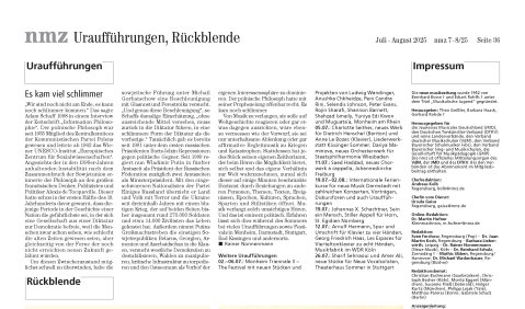 Letzte Seite der nmz 7/8-2025