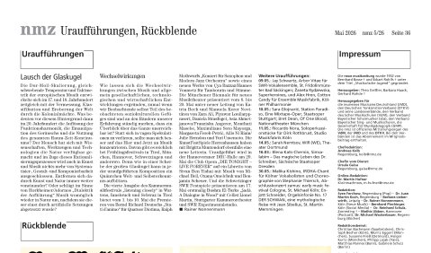 DIe letzte Seite der nmz 2026/05.