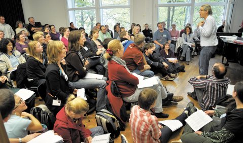 Eindrücke aus einem Workshop mit Micaela Grohé. Foto: Stefan Bauer