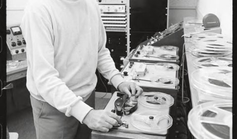 Elektroakustische Stillleben: Douglas Lilburn im Studio der Victoria University, Wellington. Foto: Alexander Turnbull Library, Wellington (EP/1969/3689/18-F)