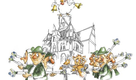 Verwirrung um vegane Glockenspiel-Wünsche in Limburg. Cartoon: Rupert Hörbst
