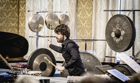 Mitglied des Ensemble Selisih: Nicolas Reed. Foto: Frank Schindelbeck