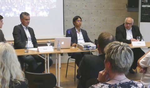 tutti pro-Protagonisten im Gespräch: v.l.n.r. Kaspar Wachinger, Michael Roser, Alexander Adiarte und Michael Stille