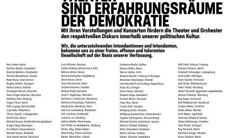 Anzeige: Theater sind Erfahrungsräume der Demokratie