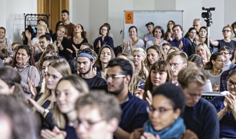 Großes Interesse am Thema, vor allem von Studierenden: Blick ins Auditorium des Aktionstags. Foto: HMT Leipzig