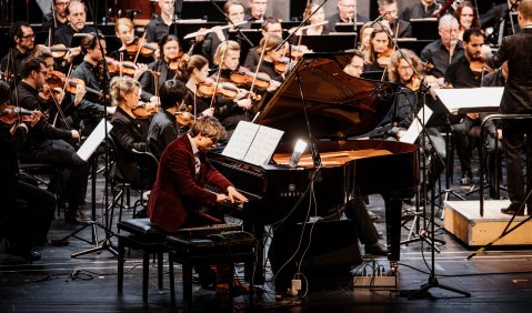 Konzert: Sebastian Berweck // Neue Vocalsolisten // RSB // Michael Wendeberg. RSB, Sebastian Berweck. Foto: © Deutschlandfunk / Simon Detel