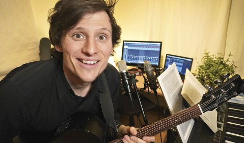 Ludwig Wright gibt Einblick in sein Homestudio. Foto: L. Wright