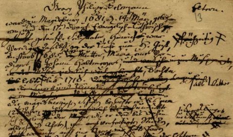 Der Beginn von Georg Philipp Telemanns Autobiographie aus dem Jahre 1738 in der Handschrift des Autors (Quelle: Historisches Staatsarchiv Lettlands, Riga).
