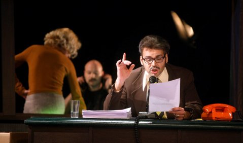 Sebastian Kroggel als „Musikfeind“ in Schwerin. Foto: Silke Winkler