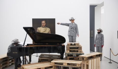 Lachenmanns „Got lost“ im Württembergischen Kunstverein: Stefan Schreiber, Yuko Kakuta und Martina Striebe. Foto: Martin Siegmund