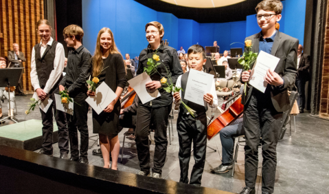 (v.l.): Tjarbe Jonathan-Ernst Björkson, Ferdinand Heuberger, Helene Scharfe, Christian Brandenburger, Felix Gerstner, Johann Jakob Rahmstorf. Foto: Ray Behringer