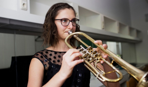 Selina Ott gewinnt als erste Frau den ARD-Musikwettbewerb im Fach Trompete. Foto: BR Klassik_Daniel Delang