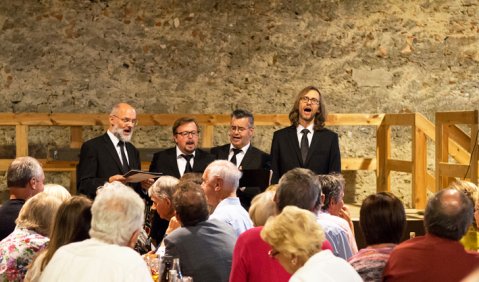 Das Ensemble Stimmwerck: Gerhard Hölzle, Franz Vitzthum, Klaus Wenk, Marcus Schmidl. Foto: Juan Martin Koch