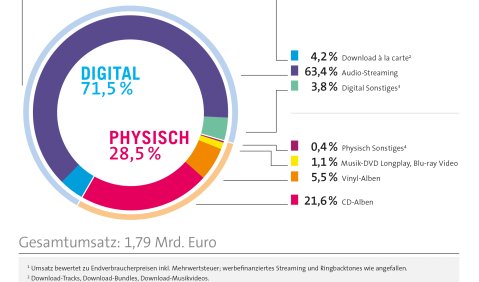 Bundesverband Musikindustrie: Umsatzplus von 9 Prozent für 2020