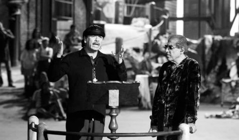 Adriano Celentano (re.) mit Gitarrenlegende Carlos Santana. Foto: Gruppo Mediante