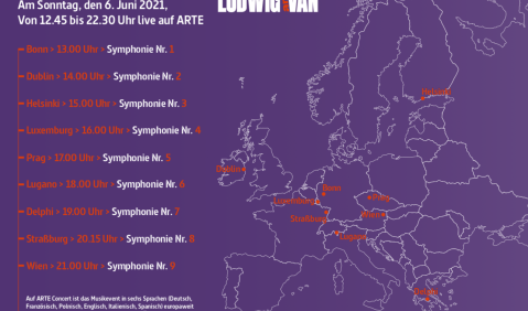 «Mit Beethoven durch Europa» - Aufwendiges Musikprojekt bei Arte. Foto: screenshot Arte