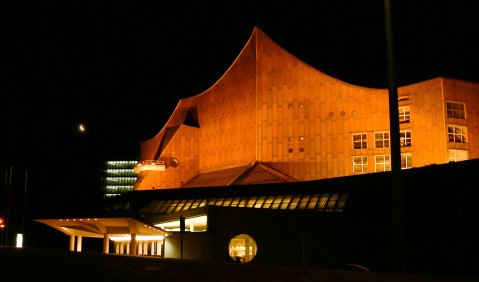 Berliner Philharmonie bei Nacht. Foto: Hufner