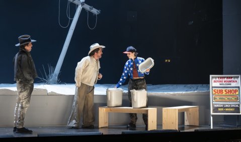 Brokeback Mountain | Ks. M&aacute;t&eacute; S&oacute;lyom-Nagy, Michael Smallwood, Luzia Ostermann. Foto: Lutz Edelhoff