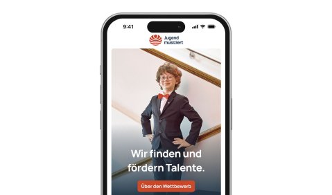 Ein Smartphone mit der Jumu-App.