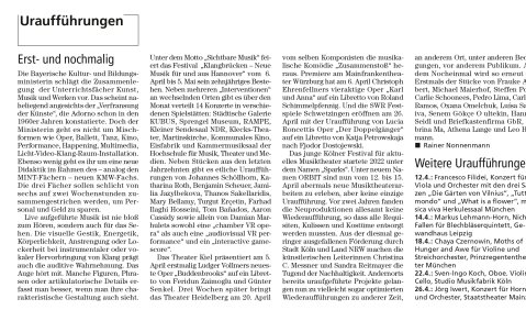 Uraufführungen 2024/04 Uraufführungen 2024/04