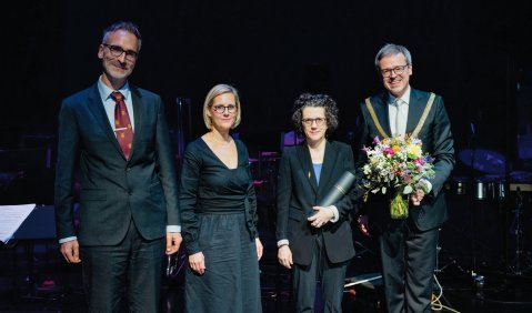 v.l.n.r.: Joseph Breinl, Elisabeth van Treeck, Olga Neuwirth und Georg Schulz. Foto: Alexander Wenzel